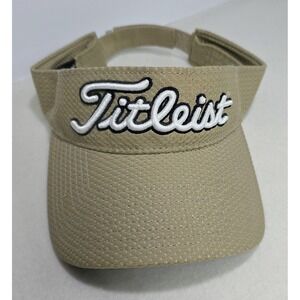 Titleist‎ Mesh Golf Visor Hat Embroidered Logo Adjustable Beige Limited Use